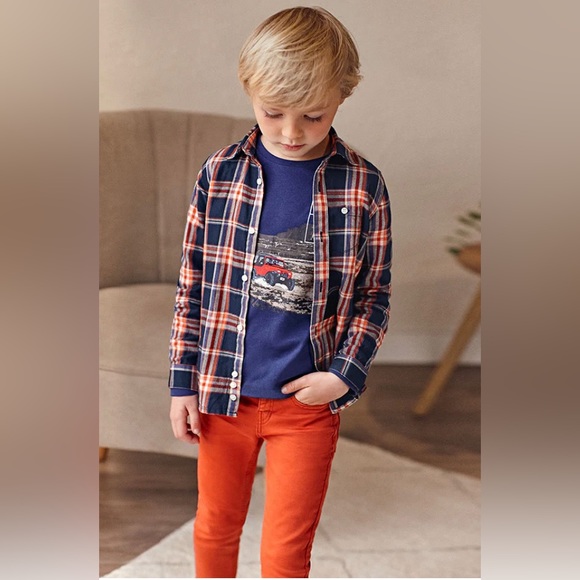 Mayoral Other - Mayoral Boys Slim Soft Pants Orange Jeans Size 7 or 122cm
